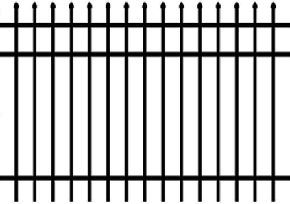 Style A — Spear Point Top, three-rail aluminum fence panel