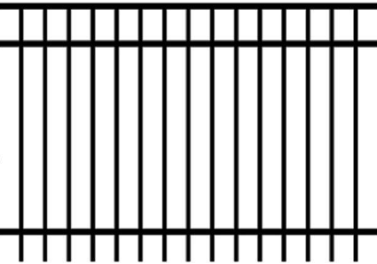 Style B — Smooth Top, three-rail aluminum fence panel
